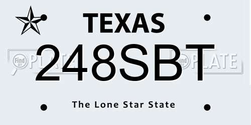 248SBT Texas License Plate