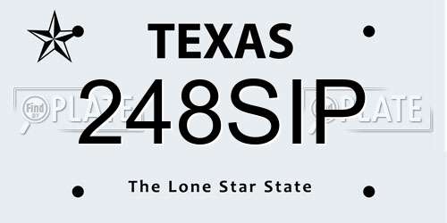 248SIP Texas License Plate