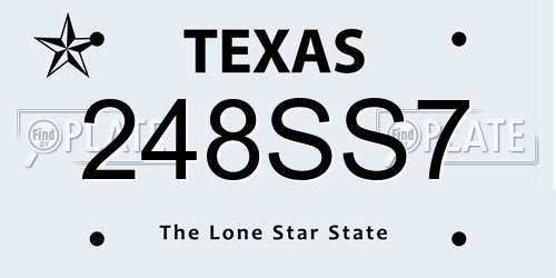 248SS7 Texas License Plate