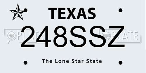248SSZ Texas License Plate