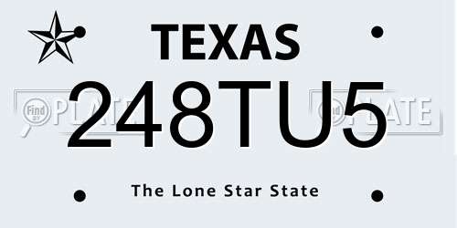248TU5 Texas License Plate