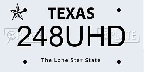 248UHD Texas License Plate