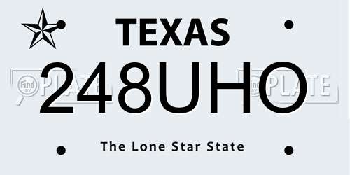 248UHO Texas License Plate