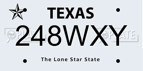 248WXY Texas License Plate