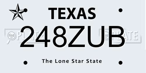 248ZUB Texas License Plate