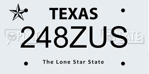 248ZUS Texas License Plate