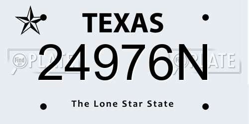 24976N Texas License Plate