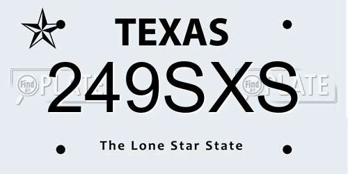 249SXS Texas License Plate