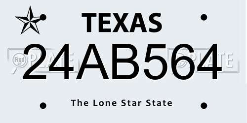 24AB564 Texas License Plate