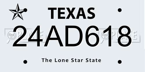 24AD618 Texas License Plate