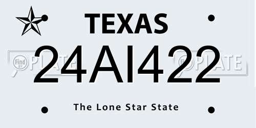 24AI422 Texas License Plate
