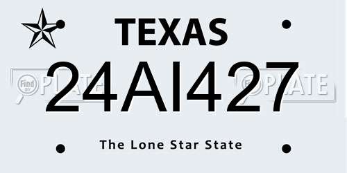 24AI427 Texas License Plate