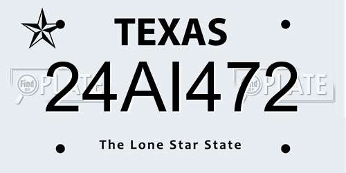 24AI472 Texas License Plate