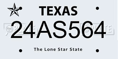 24AS564 Texas License Plate