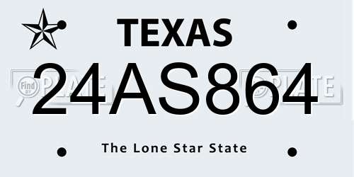 24AS864 Texas License Plate