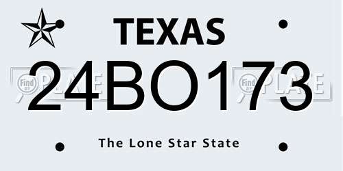24BO173 Texas License Plate