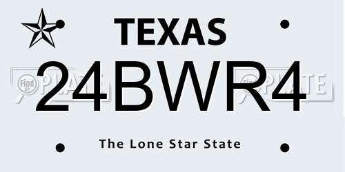 24BWR4 Texas License Plate