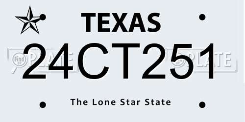 24CT251 Texas License Plate