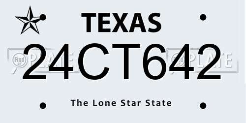 24CT642 Texas License Plate