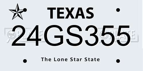 24GS355 Texas License Plate