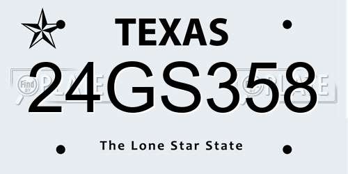 24GS358 Texas License Plate