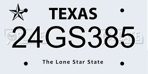 24GS385 Texas License Plate