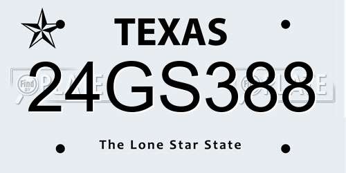 24GS388 Texas License Plate