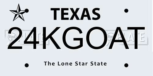 24KGOAT Texas License Plate