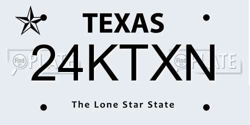 24KTXN Texas License Plate