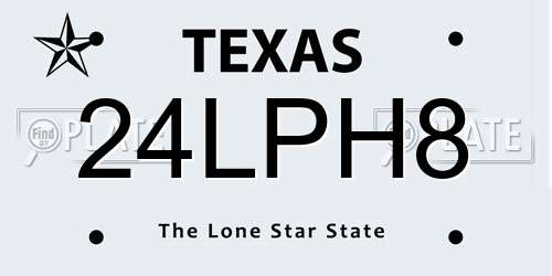 24LPH8 Texas License Plate