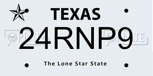 24RNP9 Texas License Plate