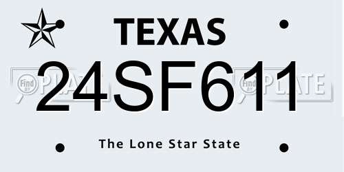 24SF611 Texas License Plate