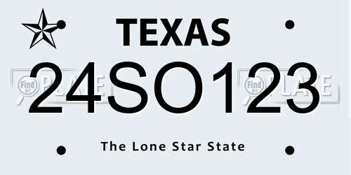 24SO123 Texas License Plate
