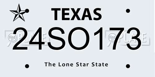 24SO173 Texas License Plate