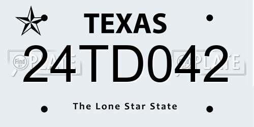 24TD042 Texas License Plate