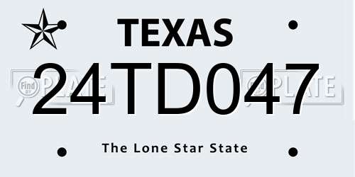 24TD047 Texas License Plate
