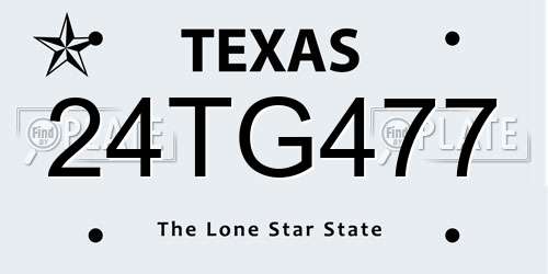 24TG477 Texas License Plate