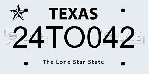 24TO042 Texas License Plate