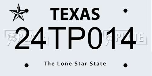 24TP014 Texas License Plate