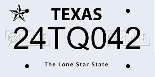 24TQ042 Texas License Plate