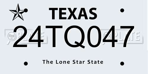 24TQ047 Texas License Plate
