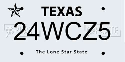 24WCZ5 Texas License Plate