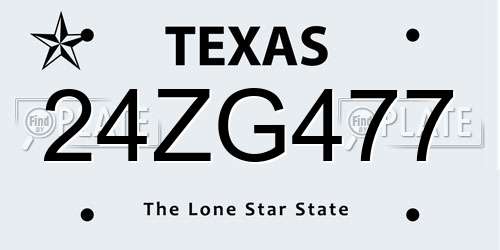 24ZG477 Texas License Plate