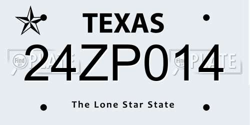 24ZP014 Texas License Plate