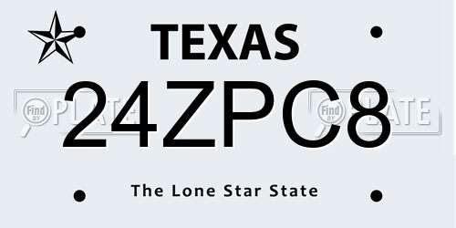 24ZPC8 Texas License Plate