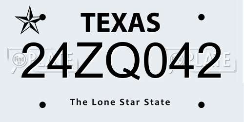 24ZQ042 Texas License Plate