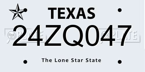 24ZQ047 Texas License Plate