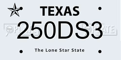 250DS3 Texas License Plate