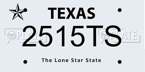 2515TS Texas License Plate