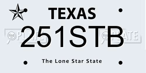 251STB Texas License Plate